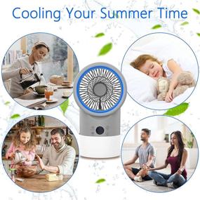 img 1 attached to 🌬️ Zttopo Portable Air Conditioner Fan: Mini Evaporative Cooler with Night Light, 3 Speeds, and Super Quiet Operation, Perfect for Small Room, Bedroom, Home Office