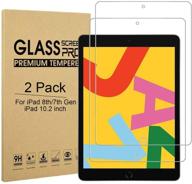 zenosy [2-pack] screen protector compatible with ipad 8/7 (10 logo