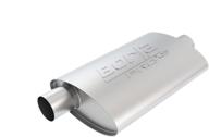 🔘 borla 40358 pro xs muffler - center/offset oval - 2.5" inlet/outlet - 14" x 4.0" x 9.5" case size - 19" overall length - unnotched - t-304 stainless steel logo