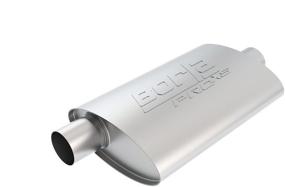 img 1 attached to 🔘 Borla 40358 Pro XS Muffler - Center/Offset Oval - 2.5" Inlet/Outlet - 14" x 4.0" x 9.5" Case Size - 19" Overall Length - Unnotched - T-304 Stainless Steel