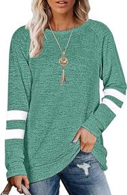 img 4 attached to Womens Sweaters Striped Crewneck Sweatshirts Outdoor Recreation for Hiking & Outdoor Recreation Clothing