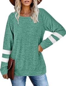 img 3 attached to Womens Sweaters Striped Crewneck Sweatshirts Outdoor Recreation for Hiking & Outdoor Recreation Clothing