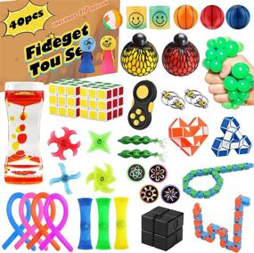 img 4 attached to 🎁 OYRGCIK 40 Pack Sensory Fidget Toys Set - Stress Relief and Anti-Anxiety Tools Bundle for Kids and Adults - Hand Toys for Birthday Party Favors, Pinata Fillers, Classroom Rewards, Treasure Box Prizes