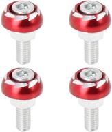 f fierce cycle 4pcs 6mm metal motorcycle license plate frame bolt screw fastener red logo
