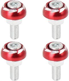 img 4 attached to F FIERCE CYCLE 4Pcs 6Mm Metal Motorcycle License Plate Frame Bolt Screw Fastener Red