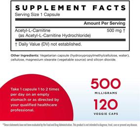 img 3 attached to 💡 Jarrow Formulas Ацетил L-Карнитин 500 мг - Мозговой антиоксидант - Поддержка энергии и метаболизма - Здоровье сердца и сердечно-сосудистая система - 120 порций