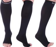 medical grade open toe compression socks by doc miller (30-40 mmhg) - 1 pair of stockings логотип