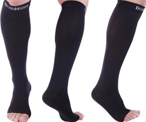 img 4 attached to Medical Grade Open Toe Compression Socks by Doc Miller (30-40 mmHg) - 1 Pair of Stockings