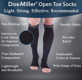 img 2 attached to Medical Grade Open Toe Compression Socks by Doc Miller (30-40 mmHg) - 1 Pair of Stockings