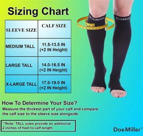 img 3 attached to Medical Grade Open Toe Compression Socks by Doc Miller (30-40 mmHg) - 1 Pair of Stockings