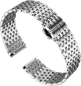 img 4 attached to BINLUN Stainless Bracelets Replacement Butterfly Men's Watches