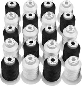 img 1 attached to 🧵 ThreadNanny 10 White and 10 Black POLY MACHINE EMBROIDERY THREADS: Perfect for Brother, Babylock, Janome, Pfaff, Singer, Bernina and Home Machines