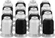 🧵 threadnanny 10 white and 10 black poly machine embroidery threads: perfect for brother, babylock, janome, pfaff, singer, bernina and home machines logo