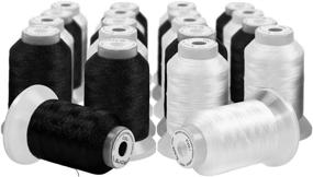 img 2 attached to 🧵 ThreadNanny 10 White and 10 Black POLY MACHINE EMBROIDERY THREADS: Perfect for Brother, Babylock, Janome, Pfaff, Singer, Bernina and Home Machines