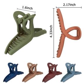 img 2 attached to Whaline Hair Claw Clip: 6 Color Hair Jaw Clamp Clips for Strong Hold & Styling Accessories for Women