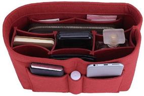 img 4 attached to 👜 Ultimate Insert Organizer Handbag: Perfectly Sized for Women's Accessories and Handbag Essentials