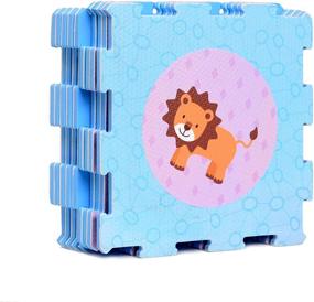img 4 attached to 🦁 Fun and Educational Animals Rubber Puzzle Interlocking Playmat: Promote Learning and Imaginative Play!