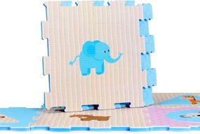 img 3 attached to 🦁 Fun and Educational Animals Rubber Puzzle Interlocking Playmat: Promote Learning and Imaginative Play!