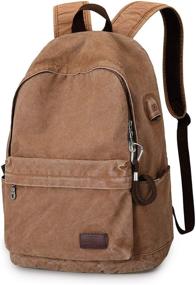 img 4 attached to 🎒 Ultra-Light Canvas Laptop Backpack: Your Ultimate Travel Companion for Students