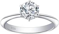 1 carat moissanite engagement wedding band - women's rings, 925 sterling silver round solitaire, sizes 4-13, blongme logo