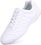 white cheer shoes for women - athletic dance sneakers for cheerleading, tennis, and walking logo