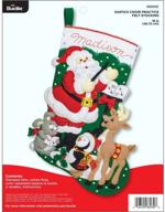 🎅 bucilla felt applique stocking kit santa choir practice, 18" - the perfect christmas stocking kit to showcase santa's choir logo