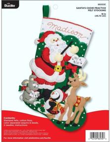 img 2 attached to 🎅 Bucilla Felt Applique Stocking Kit Santa Choir Practice, 18" - The Perfect Christmas Stocking Kit to Showcase Santa's Choir