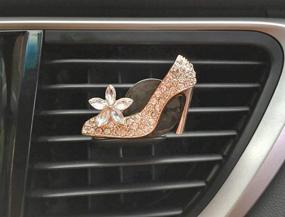 img 2 attached to 💎 Bling Crystal Shoes & Magic Bag Car Accessories: Sparkling Air Freshener & Vent Clips for Stylish Automotive Interiors