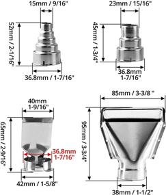 img 2 attached to 🔥 QWORK 4 PCS Stainless Steel Reflector Nozzle Kit for Heat Gun Soldering Station - Hot Air Tool Accessories