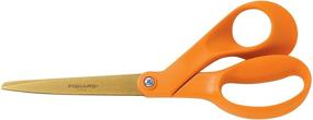 img 1 attached to ✂️ Fiskars 12-75817097: Premium 8-Inch Titanium Scissors with Offset Handle Grip for Effortless Cutting