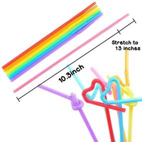 img 3 attached to HANSGO 100PCS Disposable Colorful Drinking Straws, 7 Colors, 13-inch Extra Long Flexible Straws for Party Decorations