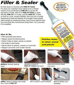 img 2 attached to Black POR-15 Patch - 4 oz Filler & Seam Sealer with Ultimate Adhesive Properties - Repairs Holes, Cracks in Steel, Wood, and select Plastics - Reinforces Weakened Metal