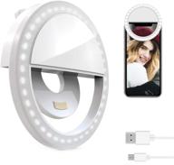 📸 namtheun selfie ring light for laptop: portable rechargeable clip-on light for stunning selfies, photography, and makeup - white logo