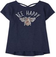 childrens place sleeve graphic simplywht girls' clothing in tops, tees & blouses logo