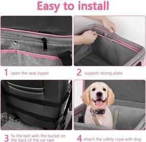 img 1 attached to 🐶 UNIONDA Dog Car Seat: Portable Pet Booster Seat with Seat Belt - Linen Travel Carrier for Small and Medium Cat, Dog, or Other Pets - Breathable & Washable