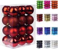 🎄 emopeak 24pcs shatterproof christmas balls ornaments for xmas tree - red 1.6"/4.2cm hanging decorations for holiday wedding party логотип