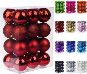 img 4 attached to 🎄 Emopeak 24Pcs Shatterproof Christmas Balls Ornaments for Xmas Tree - Red 1.6"/4.2CM Hanging Decorations for Holiday Wedding Party