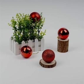 img 3 attached to 🎄 Emopeak 24Pcs Shatterproof Christmas Balls Ornaments for Xmas Tree - Red 1.6"/4.2CM Hanging Decorations for Holiday Wedding Party