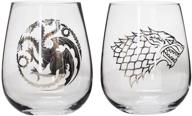 🔥 house stark & house targaryen game of thrones collectible wine glass set логотип