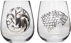 img 4 attached to 🔥 House Stark & House Targaryen Game of Thrones Collectible Wine Glass Set