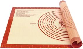 img 4 attached to 🍳 Super Kitchen Red Silicone Baking Mat: Large Non-Slip Mat with Measurements Ideal for Dough, Fondant, and Pie - 16 x 26 Inch Silicone Pastry Mat by Folksy