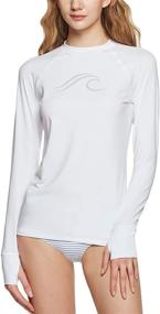 img 4 attached to Stay Protected and Chic with ATHLIO Women's UPF 50+ Rash Guard: Long Sleeve Surfing Swimsuit Top Offering UV/SPF Water Beach Swim Shirts