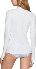 img 3 attached to Stay Protected and Chic with ATHLIO Women's UPF 50+ Rash Guard: Long Sleeve Surfing Swimsuit Top Offering UV/SPF Water Beach Swim Shirts