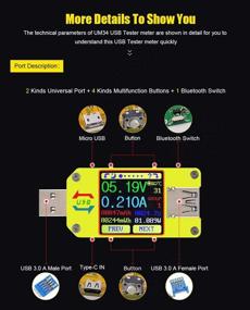 img 1 attached to UM34C+LD25 USB 3.0 Multimeter Bluetooth Voltmeter Ammeter & USB Electronic Load Tester - Measure Voltage, Current, Battery Power, Capacity, Charger, Temperature with USB Load Meter Tester