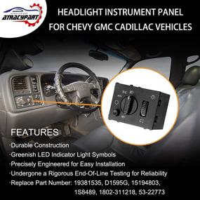 img 3 attached to 🚦 Зеленый выключатель регулятора яркости передних фар LED для Chevrolet Silverado Suburban Tahoe Avalanche 2003-2007 года, GMC Sierra Yukon и Cadillac Escalade - Заменяет # 19381535, D1595G, 15194803