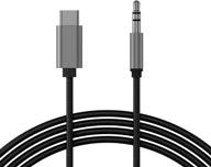 🎧 usb c к 3.5mm аудио кабелю для разъёма aux, производителя talkworks - 6-футовый оплетенный type c кабель, высокопрочный адаптер для наушников со стереозвуком для samsung galaxy s21, s20, s10, s9, ipad pro 2018, google pixel, moto z (черный). логотип