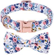 faleela dog collar with bow: stylish and adjustable collars for small, medium, and large dogs in classic plaid design logo