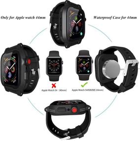 img 3 attached to 📱 YOGRE Apple Watch Case 44mm Series 6/5/4/SE: IP68 Waterproof, Shockproof, Anti-Scratches with Built-in Screen Protector - All Round Protection + Bonus Silicone Band