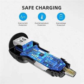 img 2 attached to 🚗 Шестой GU Мини Двойной USB автомобильное зарядное устройство 24Вт 4.8A - Быстрый автомобильный адаптер с синим светодиодом для iPhone 11/11 Pro/11 Pro Max/XS, Samsung Note 10/S10, Google Pixel - Дизайн Flush Fit