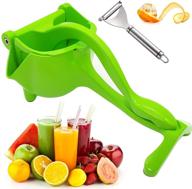 🍋 thnmk heavy duty manual citrus lemon juicer hand press squeezer in green, aluminum alloy handheld fruit juicer with stainless steel y-shaped orange citrus peeler for juicing and cocktails logo